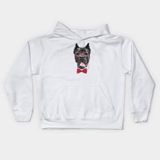 Hipster dog Cane Corso Kids Hoodie